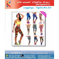 Niedriger Preis Hochwertige Print-Fitness-Sets Hosen Add Bra Print Fitness-Sets